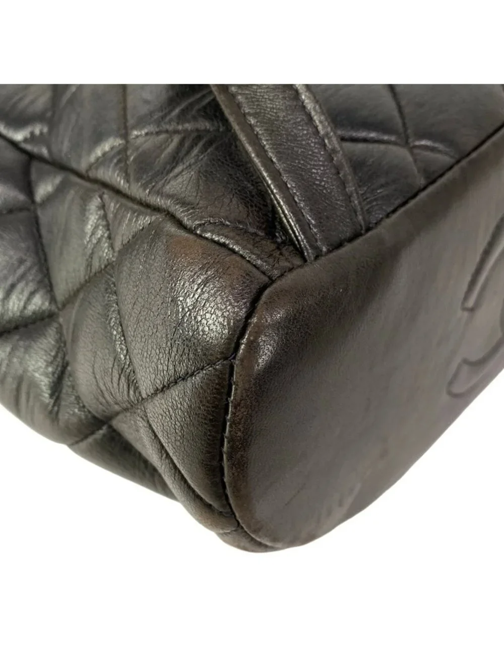 Chanel Backpack Quilted Black Chain Shoulder Gold Lambskin